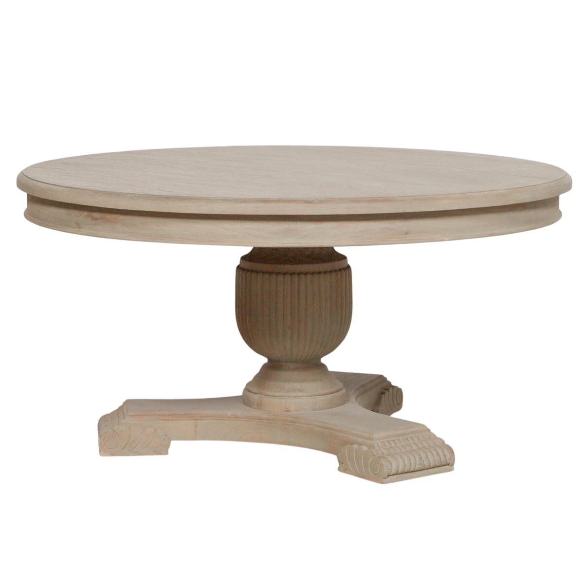 Westbrook Round Dining Table 150cm – Rustic White Cedar
