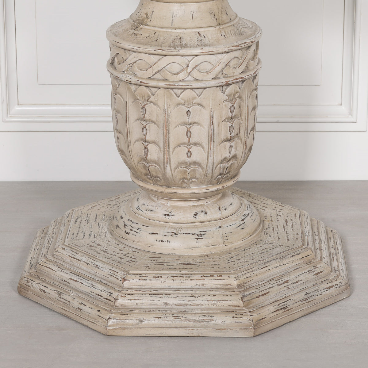 Westbrook Distressed Round Dining Table 145cm – White Cedar