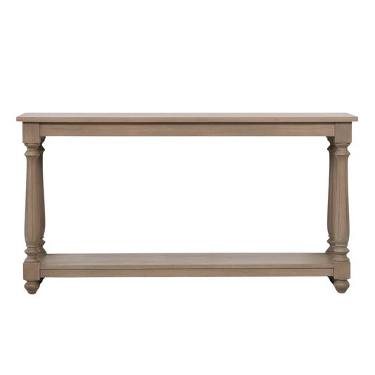 Westbrook Console Table with Shelf – Rustic Natural Wood