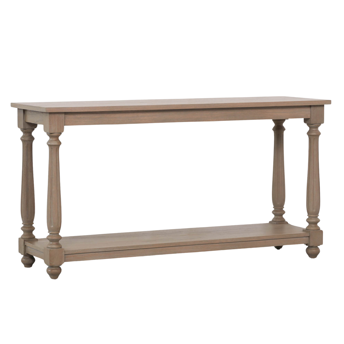 Westbrook Console Table with Shelf – Rustic Natural Wood