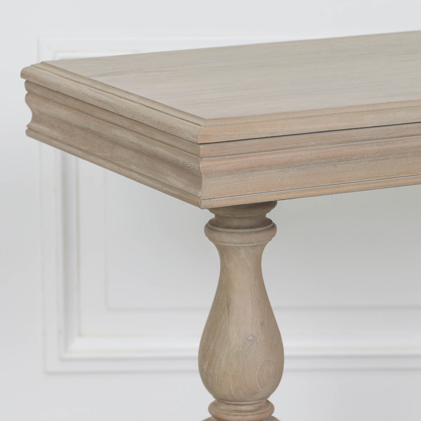 Westbrook Carved Console Table with Drawer – Rustic Natural Wood
