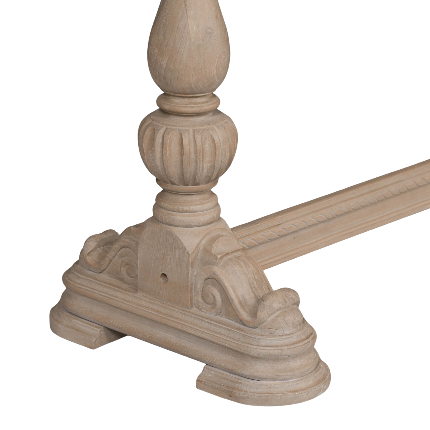 Westbrook Carved Console Table with Drawer – Rustic Natural Wood