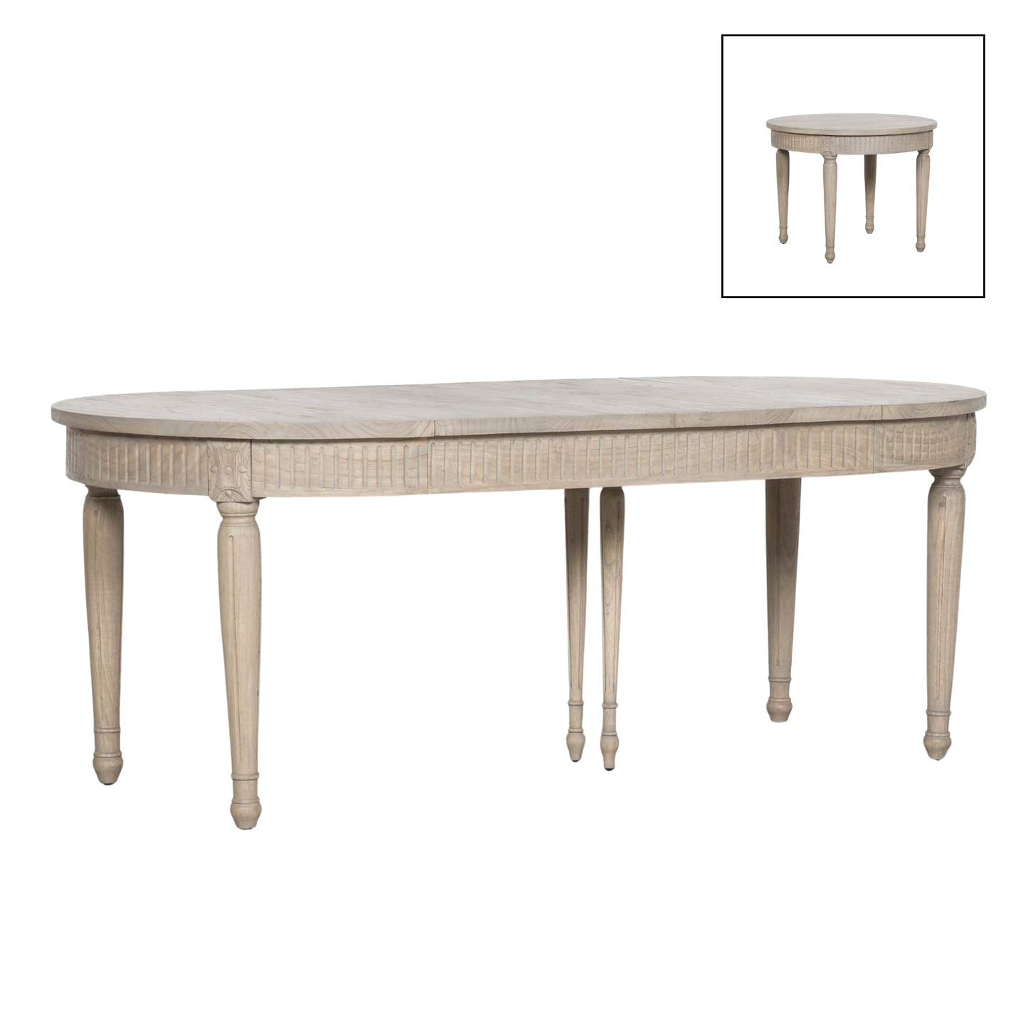 Westbrook Extendable Round Dining Table 100–200cm – White Cedar