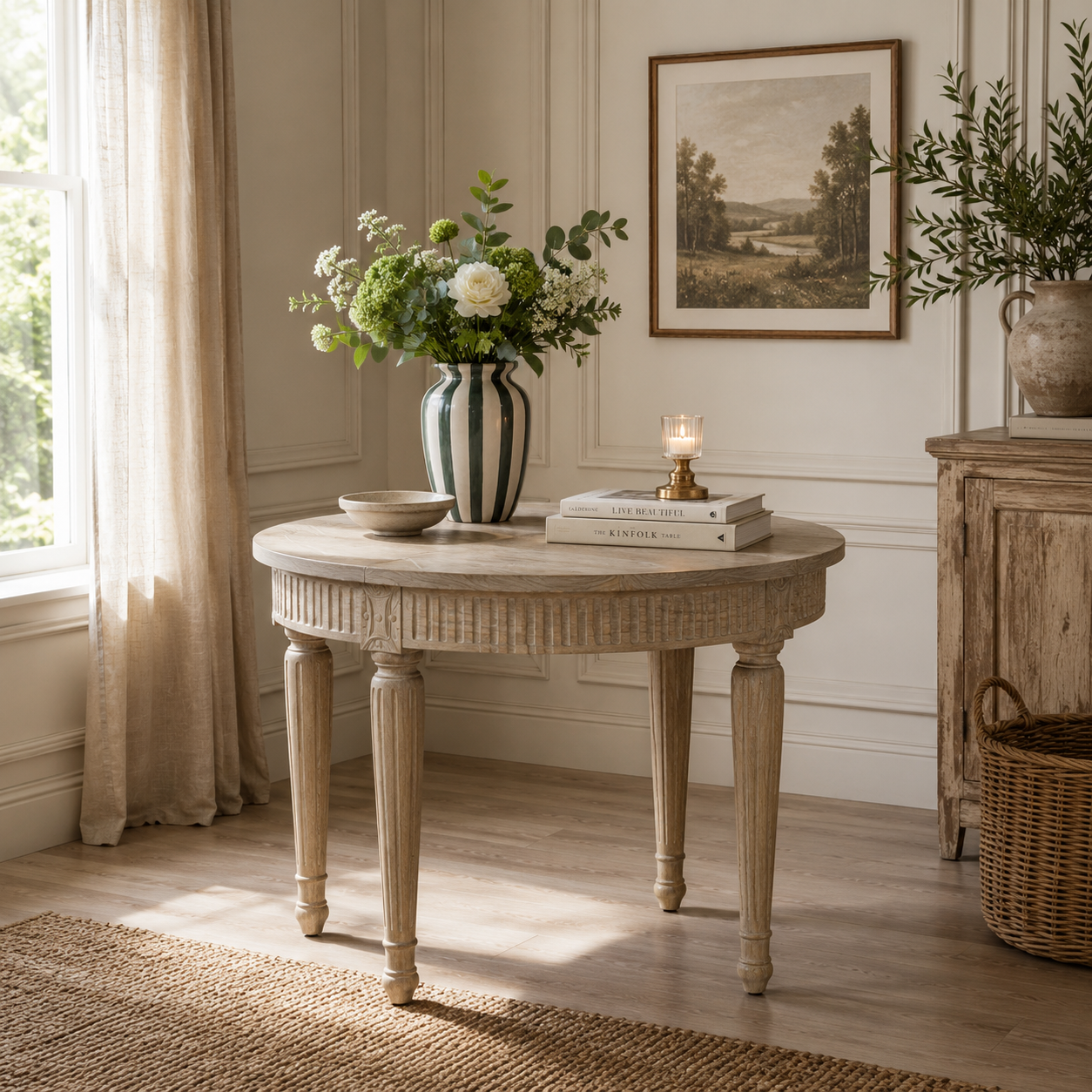 Westbrook Extendable Round Dining Table 100–200cm – White Cedar