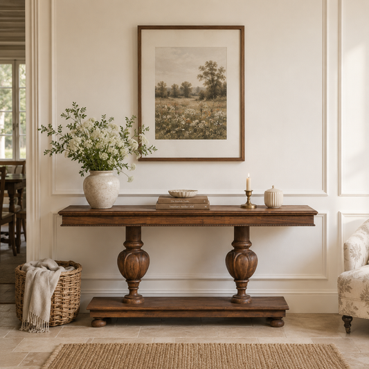 Westbrook Console Table 180cm – Rustic Natural Wood