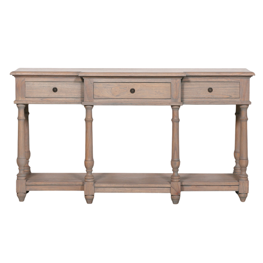Westbrook Breakfront Console Table – Rustic White Cedar