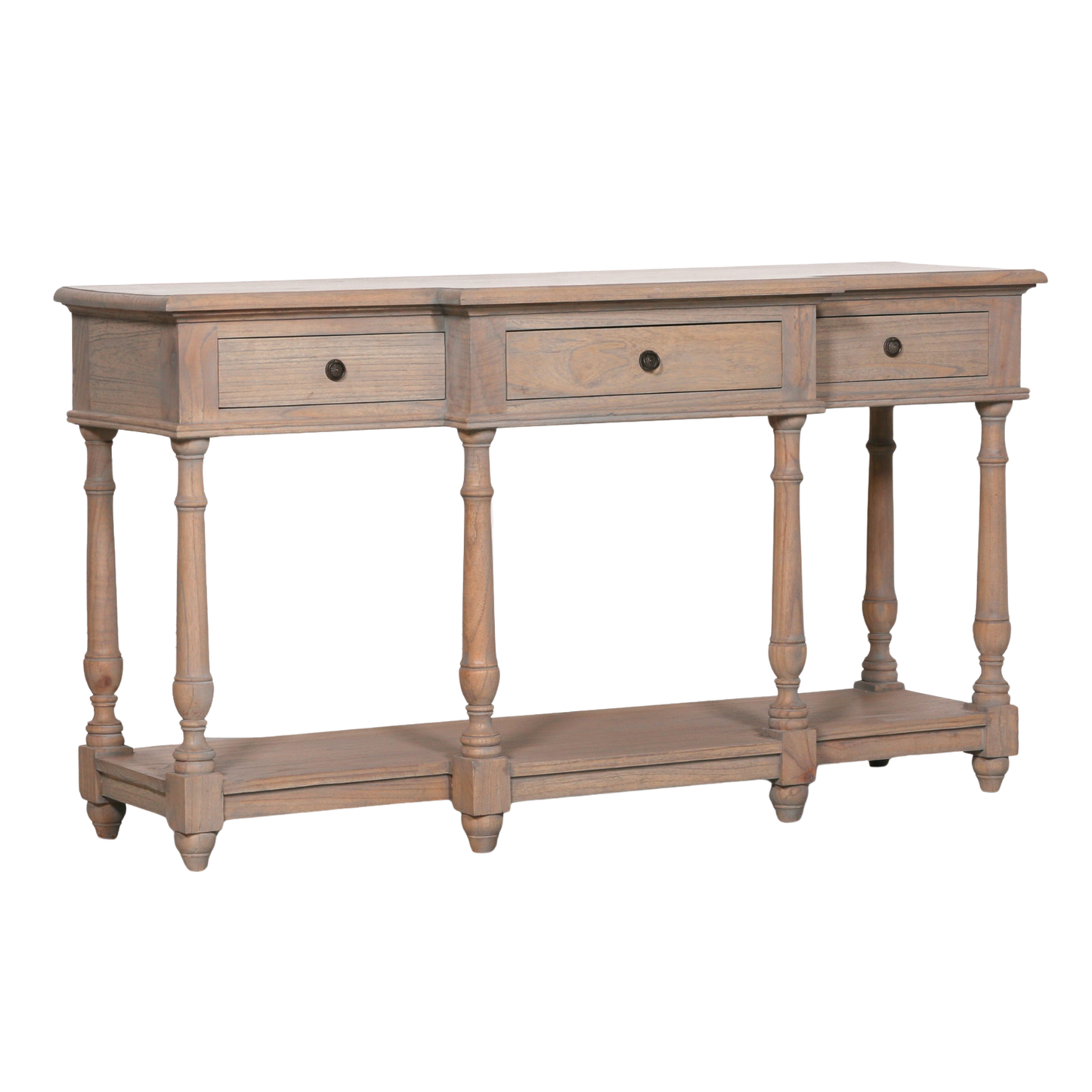 Westbrook Breakfront Console Table – Rustic White Cedar