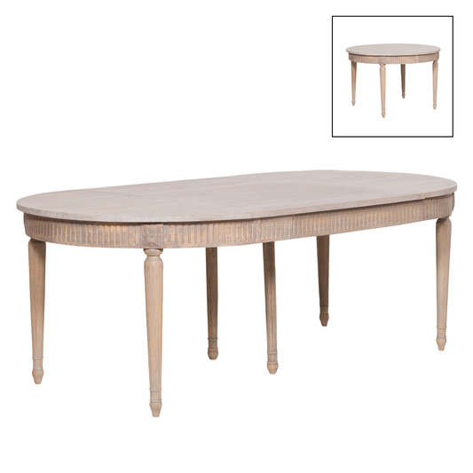 Westbrook Extendable Round Dining Table 117–206cm – White Cedar
