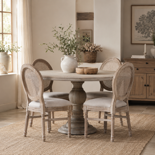 Beaumont Round Dining Table 147cm – Rustic Mango Wood