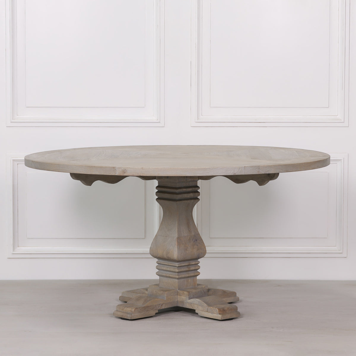 Westbrook Round Pedestal Dining Table 151.5cm – Rustic Wood