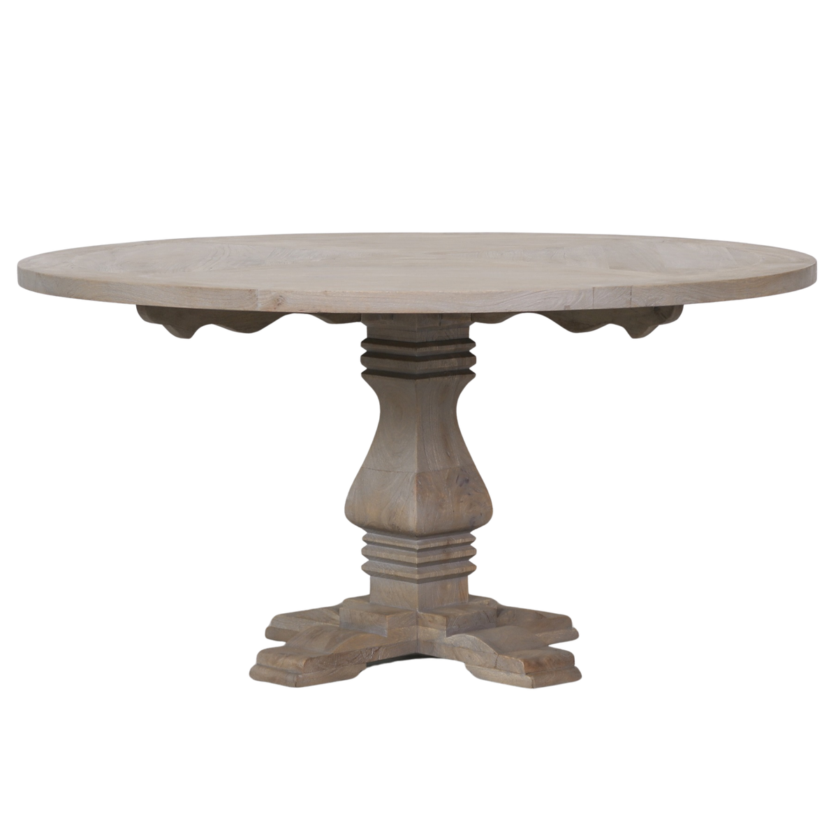 Westbrook Round Pedestal Dining Table 151.5cm – Rustic Wood