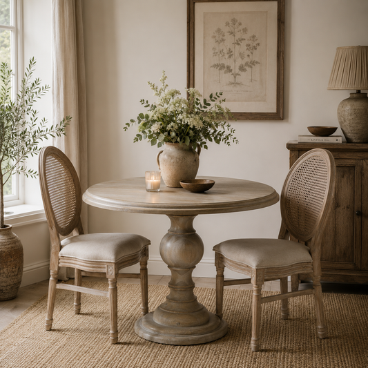 Beaumont Round Dining Table 120cm – Rustic Mango Wood
